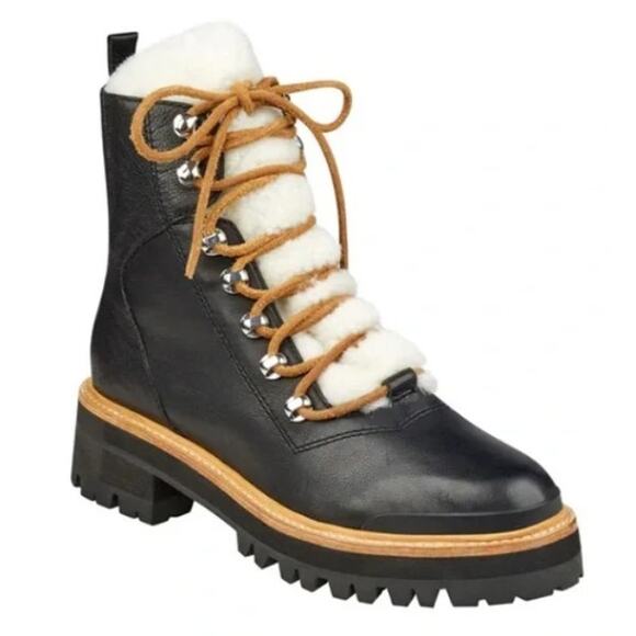 NWOB Marc Fisher LTD Women's Izzie black Leather Ankle Boot size 7.5 - Picture 1 of 8